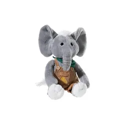 Heunec Plüschtier  Latzhosen-Gang Elefant Eddi Erdnuss , grau , Maße (cm): H: 35