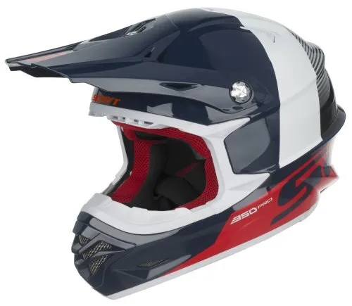 SCOTT 350 Pro Track OffRoad-Helm, Blau-Rot, XS - Motorradhelm in Größe XS, bietet optimalen Schutz und Komfort für Offroad-Abenteuer.
