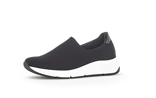 Gabor Damen Low-Top Sneaker, Frauen Halbschuhe,Wechselfußbett,Moderate Mehrweite (G),schnürschuhe,schnürer,Turnschuhe,schwarz,39 EU / 6 UK