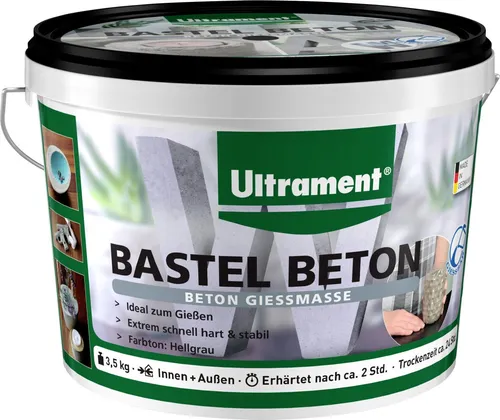 Ultrament Bastel Beton Gießmasse 3,5 kg, hellgrau - Estrich & Mörtelprodukte – Ideal für kreative DIY-Projekte und schnelle, langlebige Ergebnisse.