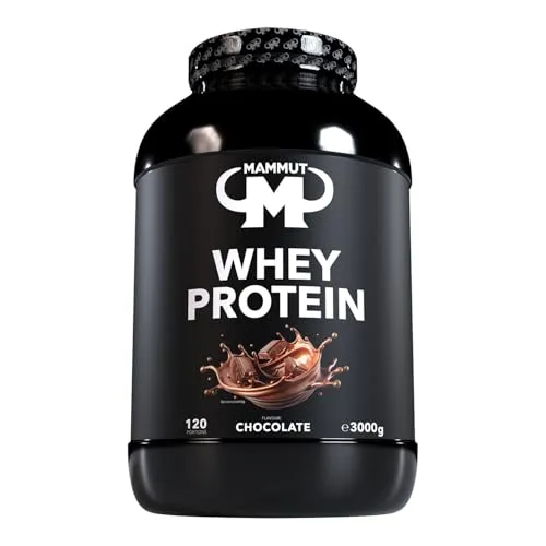 Whey Protein - Chocolate - 3000 g Dose - Molkenprotein mit 27 g Protein pro Portion, ideal für Muskelaufbau und Erhalt, löst sich perfekt in Wasser und Milch, inklusive praktischem Dosierlöffel.