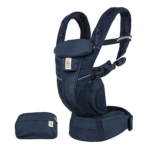 Ergobaby Omni Breeze Babytrage - Babytragen mit 4 Tragepositionen, atmungsaktivem SoftFlex Mesh für maximale Luftzirkulation und ausgezeichnetem Tragekomfort, ideal für Neugeborene bis 20kg.