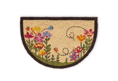 Produktbild matches21 HOME & HOBBY Fußmatte Kokosmatte Bunte Blumen 40x60 cm als aussen Sauberlaufmatte, rechteckig, Höhe: 15 mm, Rutschfeste Kokos-Türmatte als Outdoor Schmutzfangmatte