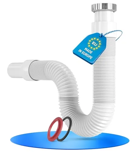 LOBENSWERK Siphon Waschbecken mit hochwertiger Aluminium Mutter