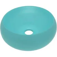 vidaXL Luxuriöses Rundwaschbecken in Matt Hellgrün 40x15 cm in grün von vidaXL