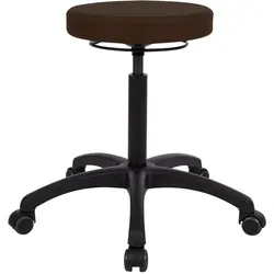 Drehhocker Standard mit Komfort-Polster und Rollen – Braun in braun von Sport-Tec