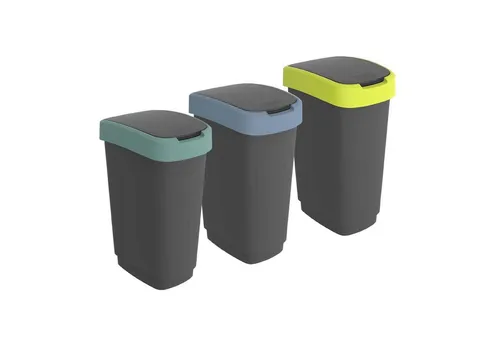 ROTHO Mülleimer Twist 3er-Set 50l – BPA-frei und praktisch von Rotho