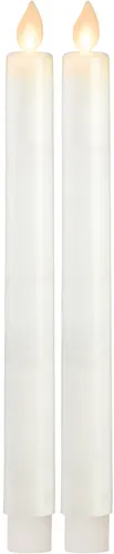 Star Trading LED-Stabkerzen M-Twinkle, 2er-Set, weiß, 24cm