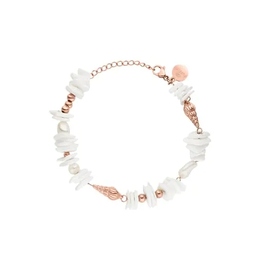 Purelei® Wela Armband Damen – Elegantes Armband mit echten Süßwasserperlen - Armbänder für Damen mit maritimem Design: Echte Süßwasserperlen und Keshi-Perlen, wasserfest und aus hochwertigem 316L Edelstahl – ideal für jeden Anlass.