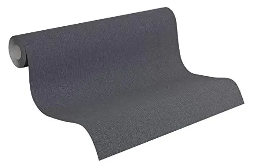 A.S. Création Pure Elegance Vliestapete mit Textilstruktur 0,53 x 10,05 m – Grau – Uni Tapete mit Struktur - einfarbige graue Wandtapete für verschiedene Räume - 211774