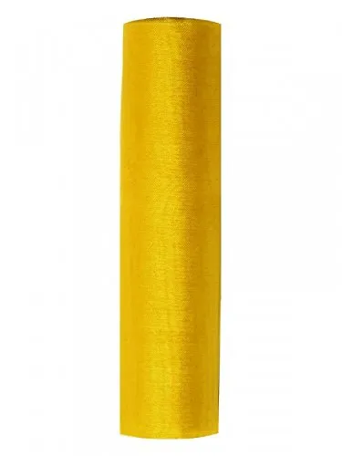 ORGANZA ROLLE DEKO tischläufer STOFF 16 cm x 9 m Farben, Farbe:Dunkel Gelb