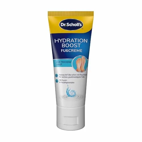 Scholl Hydration Boost-Creme, angereichert mit Urea, Glycerin und Skin Conditioning Complex zur Befeuchtung trockener Haut, tiefe Feuchtigkeit für weiche und glatte Füße, 75 ml