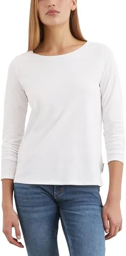 Marc O'Polo Damen Shirt B01207252235, Weiß, S EU - T-Shirts für Damen, aus 100% Bio-Baumwolle für nachhaltigen Tragekomfort und vielseitig kombinierbar für jeden Anlass.