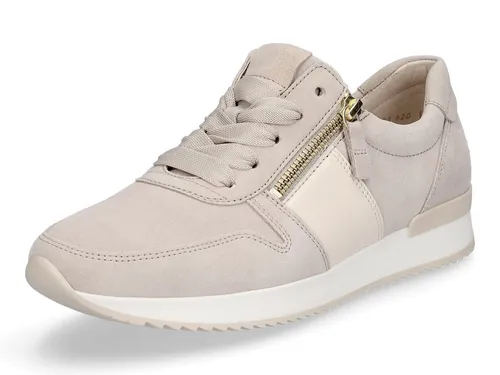 Gabor Damen Sneaker Beige – Stilvoll und Bequem - Beige Gabor Damen Sneaker aus Rauleder mit praktischer Schnürung und Reißverschluss. Die atmungsaktive Microfaser-Innensohle sorgt für hohen Tragekomfort im Alltag.