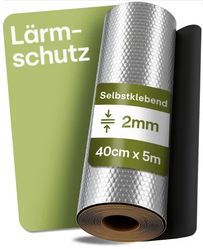 Praknu Alubutyl Auto Dämmung 2mm – 40 × 500 cm Selbstklebende Anti Dröhn Matte –