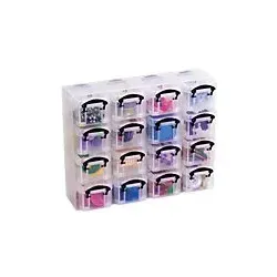 Really Useful Box Archivbox 0,14 L Schwarz, Transparent 28 x 6,5 x 22,4 cm 16 Stück