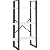 vidaXL Lagerregal Weiß 60x30x105 cm - Werkstatteinrichtung - Vielseitiges Regal in Weiß, ideal für zusätzlichen Stauraum in Küche, Wohnzimmer oder Werkstatt, robust durch Metallkonstruktion.