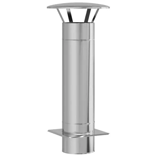 vidaXL Kaminverlängerung Silber 35 x 35 x 82 cm Edelstahl - Aschesauger für Garten und Terrasse, wetterfest und leicht, ideal zur Aufwertung von Außenkamine und Holzöfen mit modernem Design und glatter Oberfläche.