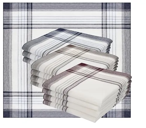 Betz 12 Stück Baumwoll-Taschentücher - Elegante Herrentaschentücher in Leo-Design - Hochwertige Stofftaschentücher aus 100% Baumwolle, atmungsaktiv und langlebig. Perfekt für den Alltag und als stilvolles Geschenk. Maschinenwaschbar bei 60°C.