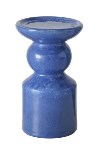 Produktbild BOLTZE GRUPPE GmbH Kerzenleuchter PERUYA, H 16 cm, Blau, Steingut, für Stabkerzen, (1 St), mit Reaktivglasur