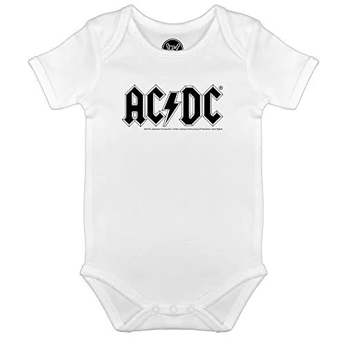 Metal Kids AC/DC (Logo) - Baby Body, weiß, Größe 56/62 (0-6 Monate), offizielles Band-Merch