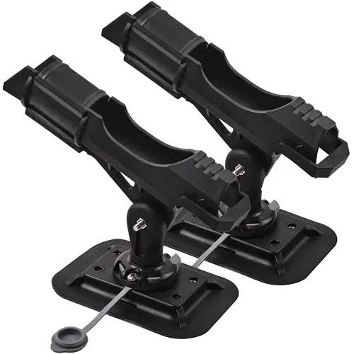 Rutenhalter Boot Angelrutenhalter 360 Grad Verstellbare Angelrute Rutenständer Bootszubehör mit Großem Klemm-Klapphalter Fischerboot Kajak Zubehör