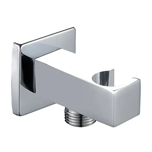 Sanixa Wandanschluss-Bogen chrom Dusche Anschluss für Brauseschlauch Schlauchanschluss 1/2 Zoll eckig Brause-Halterung Handbrause