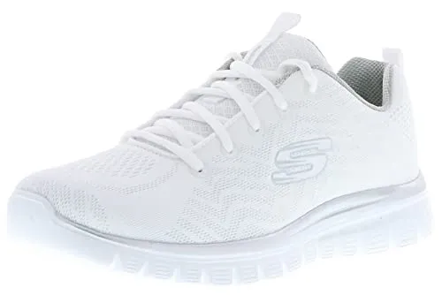 Skechers Damen Sneakers, White Silver, 37.5 EU