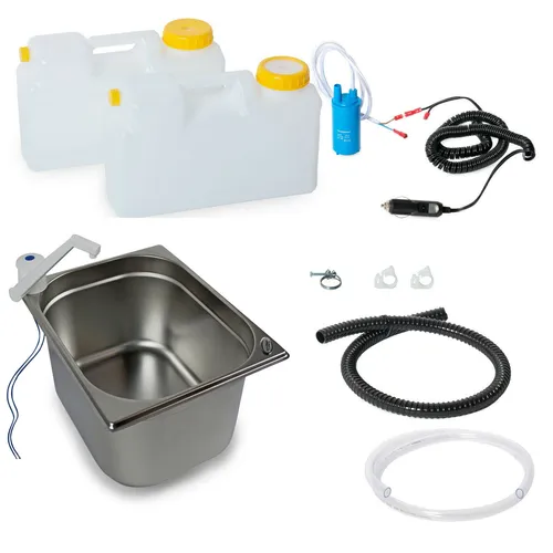 12V Camping Spüle Bausatz Waschbecken für Ford Transit VW Caddy Citroen