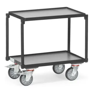 FETRA Etagenroller - 2 Etagen mit Rand, 13540-7016 - Transportroller mit 250 kg Tragkraft und 2 Etagen, ideal für den innerbetrieblichen Transport von Kisten und Kartons. Der Rand verhindert das Herunterrollen der Güter.