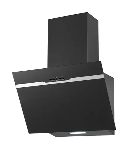 PKM DSH60-BL Dunstabzugshaube - Kopffreihaube mit elegantem Glasdesign und energieeffizienter LED-Beleuchtung, ideal für moderne Küchen. Abluft- oder Umluftbetrieb möglich, Breite 60 cm.