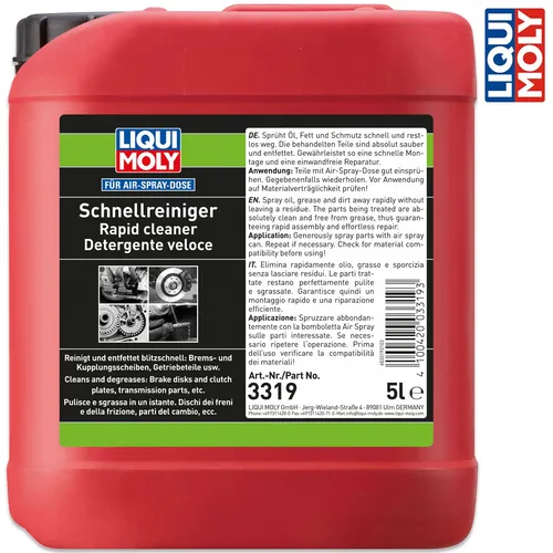 LIQUI MOLY 3319 Schnellreiniger Kaltreiniger 5 Liter - Autoreinigung & Pflege – Acetonfreier Universalreiniger für schnelle und gründliche Reinigung von Kfz- und Industriebauten, entfernt mühelos Öl- und Fettreste.