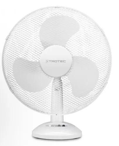 TROTEC Tischventilator TVE 14 – 50 Watt, leise & oszillierend - Ventilator für angenehme Kühlung in großen Räumen, 3 Geschwindigkeitsstufen und 90° Oszillation für optimale Luftverteilung, ideal auch für geräuschsensible Umgebungen.