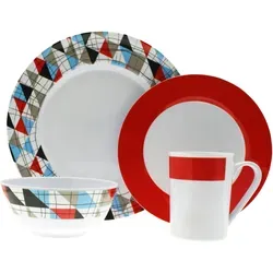 Moritz 4 Personen Melamin Geschirr-Set Tiffany 16tlg
