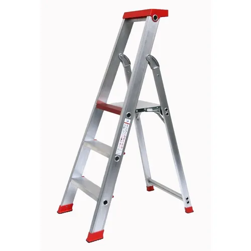 SZAGATO Stehleiter, 3 Stufen, max. Belastung: 150 kg - silberfarben