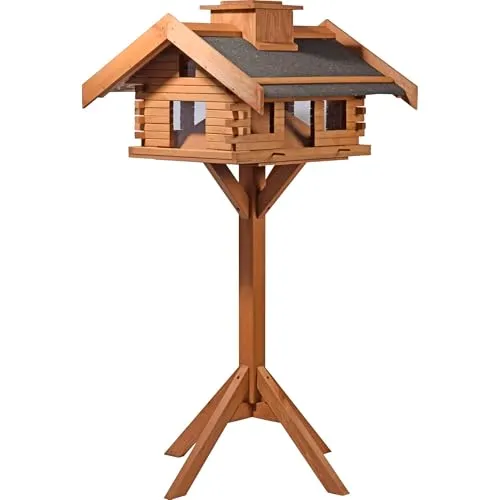 dobar® XXL Vogelvilla - Großes Vogelhaus aus Massivholz - Futterstation für Wildvögel, wetterfestes und handgefertigtes Vogelhaus aus FSC-zertifiziertem Holz mit optimaler Futterverteilung und Schutz vor Witterungseinflüssen.