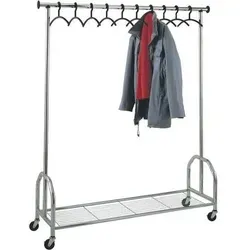 Kerkmann Garderobenständer Chromo 6016 - Mobiler Kleiderständer aus Metall - Garderobe mit verchromtem Metall, Gitterablage und 4 feststellbaren Rollen für flexiblen Einsatz. Ideal für Flur oder Wohnbereich.