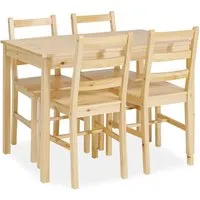 Homestyle4u Essgruppe mit 4 Stühlen aus Kiefernholz