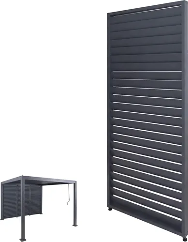 Lamellenwand für Pergola MCW-P65 – Anthrazit 220x90cm - Hochwertige Lamellenwand für Pergola P65 3x3m, bietet Sicht- und Windschutz mit optimaler Luftzirkulation. Flexibel montierbar für individuelle Gestaltung Ihres Außenbereichs.