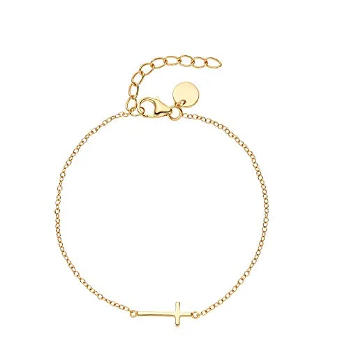 NOELANI Armband 925 Sterling Silber mit Kreuz-Motiv in gold von NOELANI