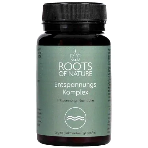 ROOTS OF NATURE Entspannungskomplex – 60 vegane Kapseln - Pflanzliches Ergänzungsmittel Baldrian mit beruhigenden Extrakten aus Baldrian, Melisse & Lavendel für natürlichen Schlaf und innere Ruhe – 100% vegan, ohne Zusatzstoffe, hergestellt in Österreich.