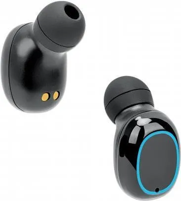 MANHATTAN Sound Science True Wireless In-Ear-Kopfhörer Bluetooth 5.0, Mikrofon, Bedienelemente, Ladecase mit Powerbank-Funktion und Akku-Zifferndisplay, schwarz (180382)