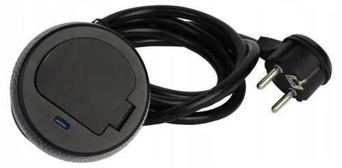 Design Light SINGLE BOX Möbelsteckdose 230V USB Schwarz