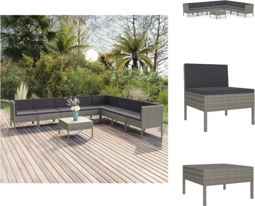 vidaXL 9-tlg. Garten-Lounge-Set mit Auflagen