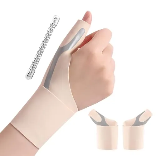 KEORHEZ 2 Stück Daumensattelgelenk Bandage,Elastisch Handbandage Handgelenk,Verstellbar Daumenbandage,Unisex,Bequem Und Atmungsaktiv,Lindert Leichte Arthritis-Schmerzen