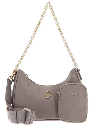 LIU JO Achala ESC Hobo S Schultertasche in Mushroom - Stilvolle Umhängetasche für Damen in elegantem Grau. Verstellbare Träger und hochwertiges Polyester bieten Komfort und Funktionalität im Alltag.