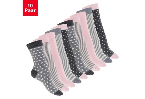 celodoro Basicsocken Süße Damen Eco Socken mit Motiv (10 Paar) Regenerative Baumwolle