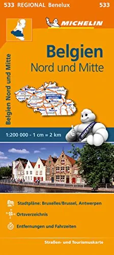 Michelin Belgien Nord und Mitte: Straßen- und Tourismuskarte 1:200.000 (MICHELIN Regionalkarten)
