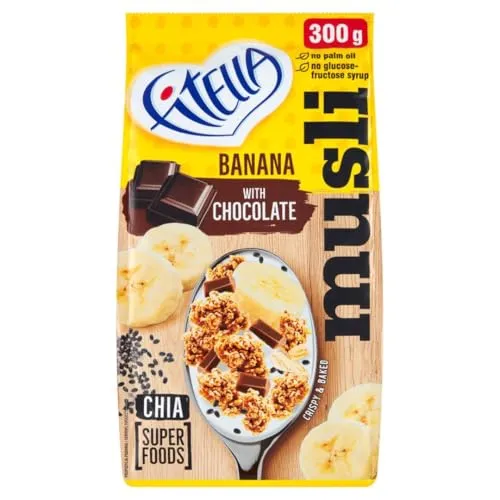 Fitella Knusper-Bananen-Müsli mit Schokolade 300 g