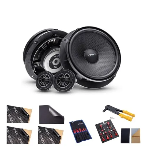 Option Lautsprecher kompatibel mit VW Polo VI (Typ AW) - 100% Plug & Play Lautsprecher Set Front inkl. Dämmung und Werkzeug